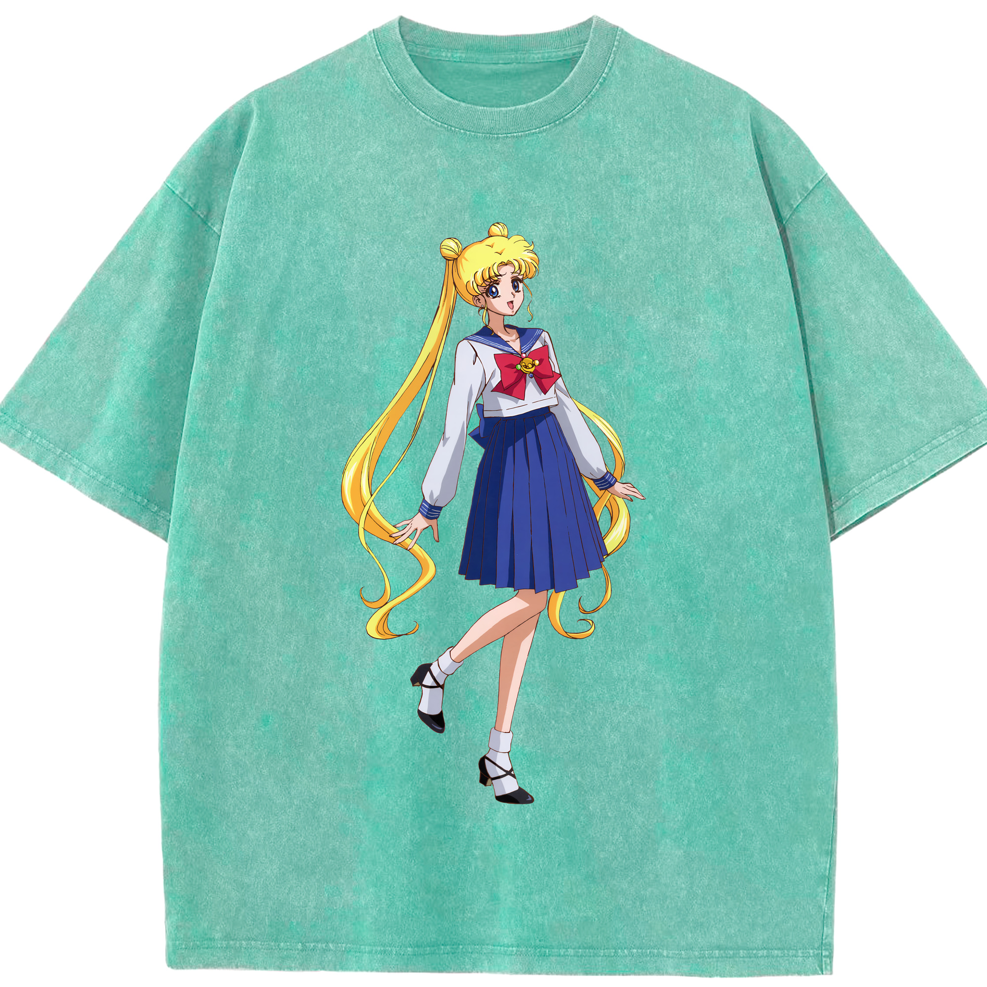 （画像用） 美少女戦士セーラームーン 愛野 美奈子 あいの みなこ Sailor Moon Aino Minako 綿100% ヴィンテージ風 半袖Tシャツ（フロントプリント）